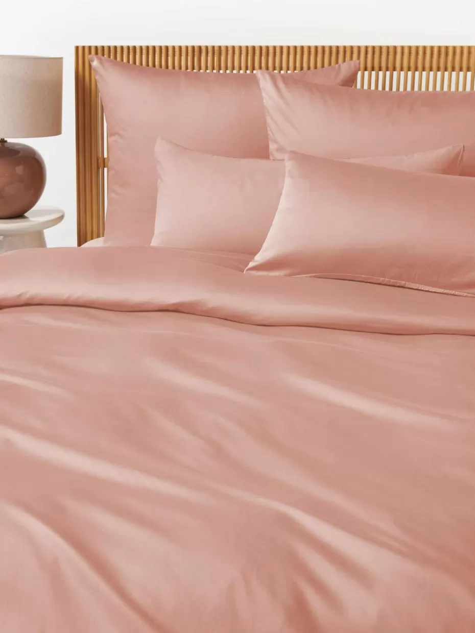 Bettwäsche-Westwing Collection Baumwollsatin-Bettdeckenbezug Comfort Altrosa