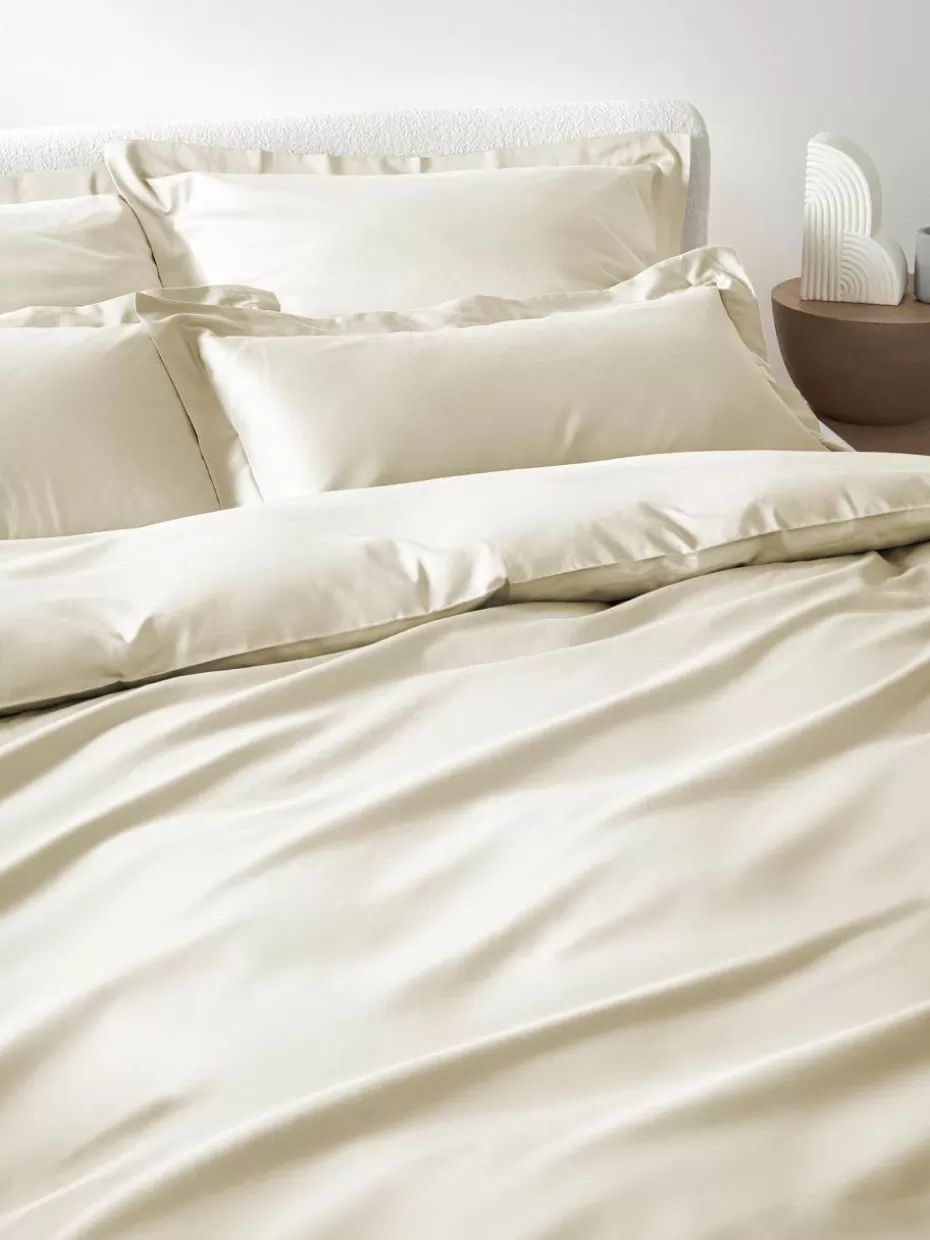 Bettwäsche-Westwing Collection Baumwollsatin-Bettdeckenbezug Premium Hellbeige