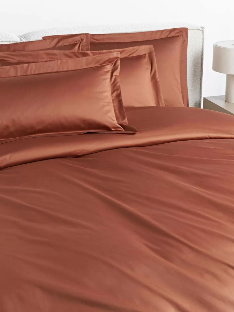Bettwäsche-Westwing Collection Baumwollsatin-Bettdeckenbezug Premium Terrakotta