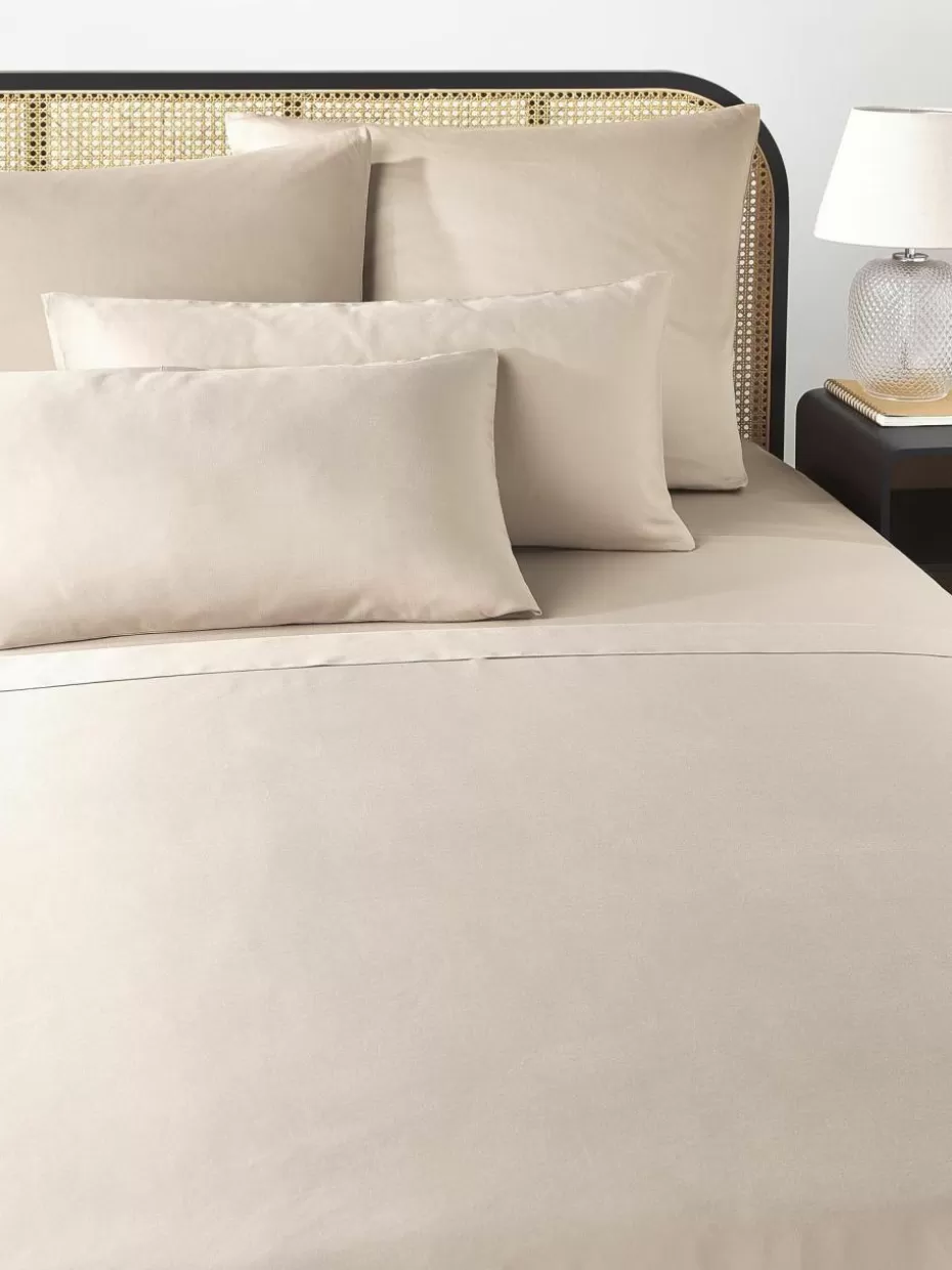 Betttücher-Westwing Collection Baumwollsatin-Betttuch Comfort Beige