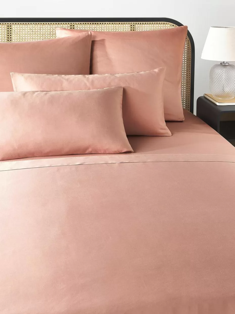 Betttücher-Westwing Collection Baumwollsatin-Betttuch Comfort Altrosa