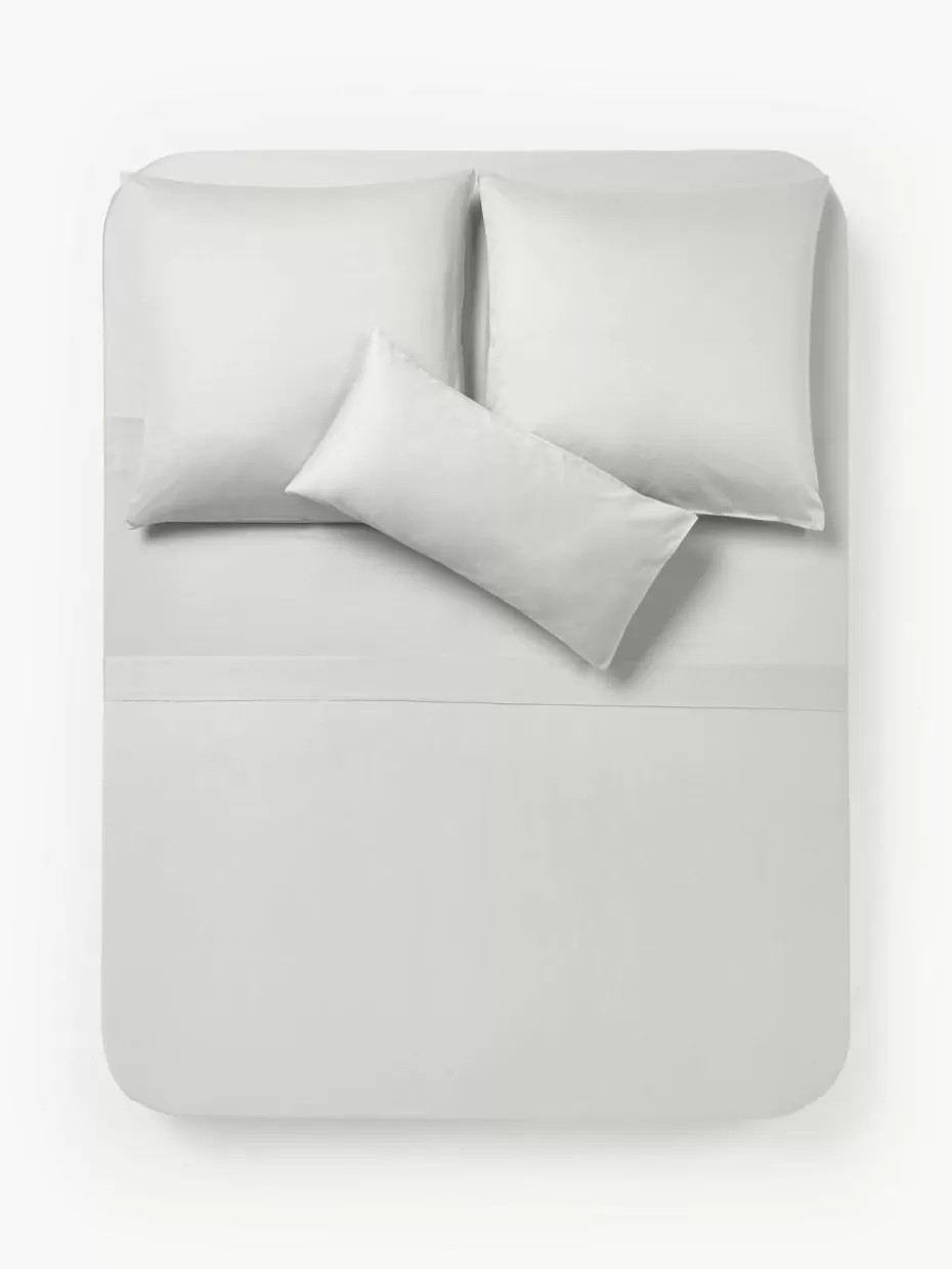 Betttücher-Westwing Collection Baumwollsatin-Betttuch Comfort Hellgrau