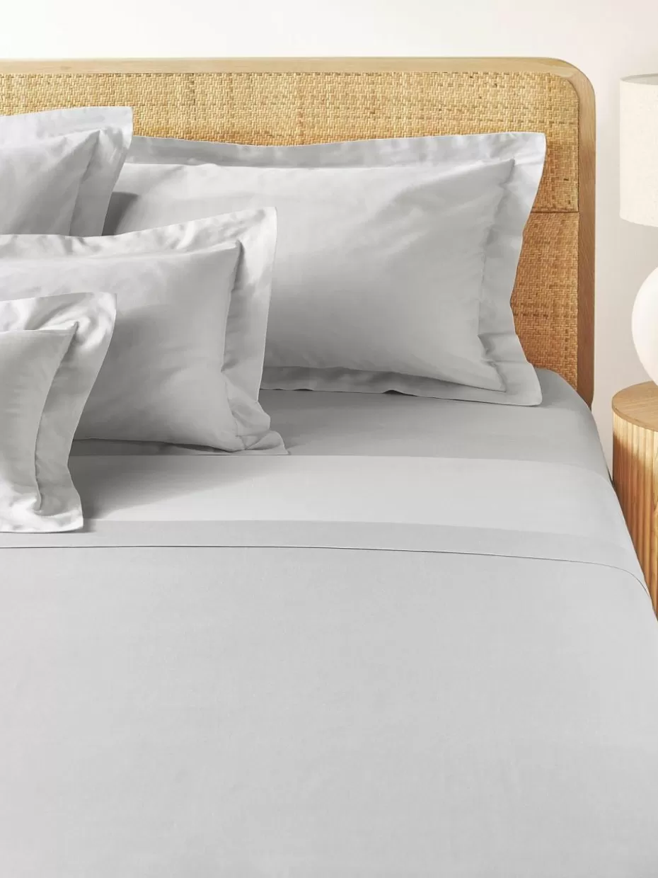 Betttücher-Westwing Collection Baumwollsatin-Betttuch Premium Hellgrau