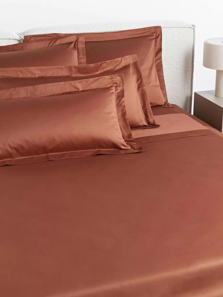 Betttücher-Westwing Collection Baumwollsatin-Betttuch Premium Terrakotta