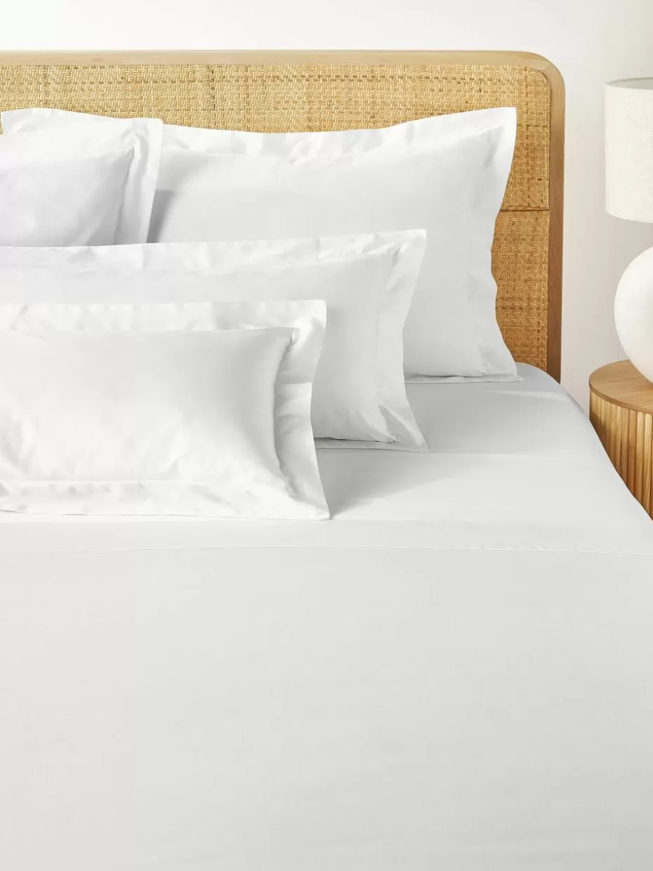 Betttücher-Westwing Collection Baumwollsatin-Betttuch Premium Weiß