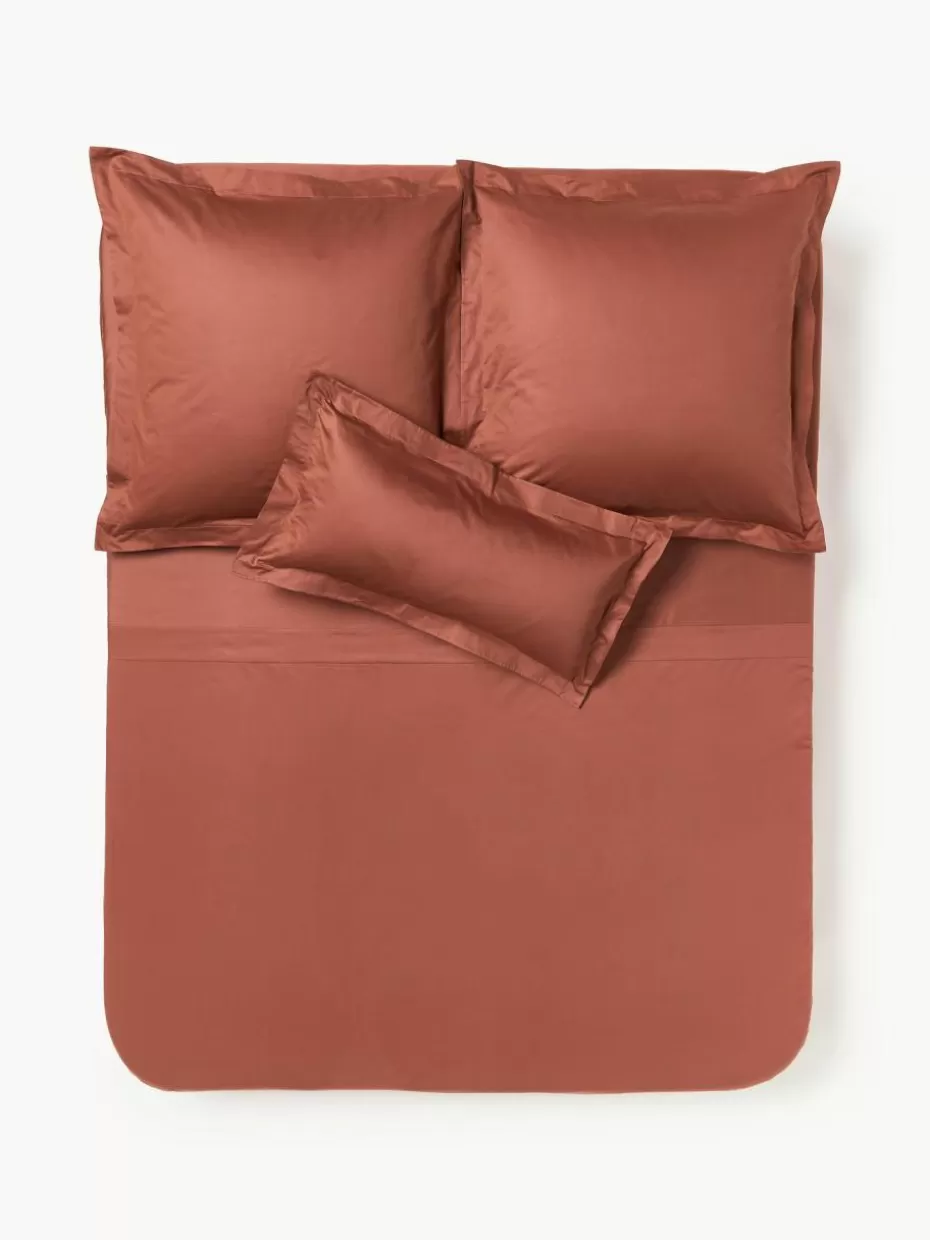 Betttücher-Westwing Collection Baumwollsatin-Betttuch Premium Terrakotta