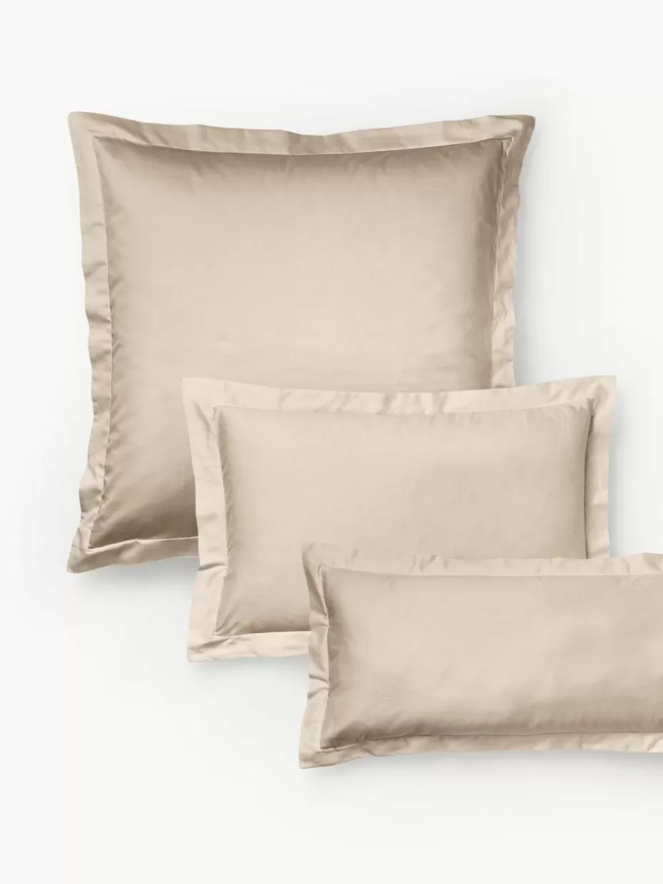 Kopfkissenbezüge-Westwing Collection Baumwollsatin-Kopfkissenbezug Premium Beige