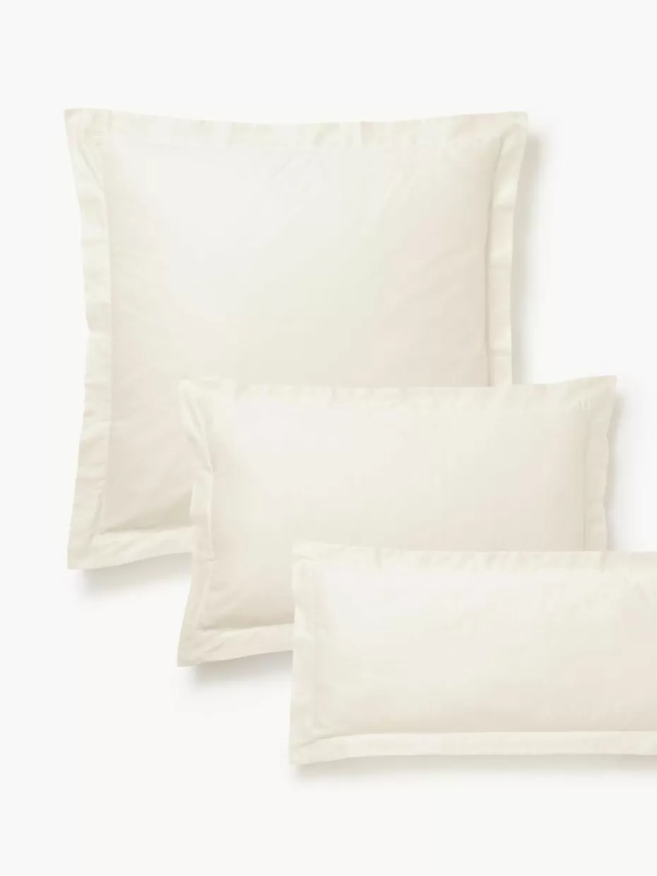 Kopfkissenbezüge-Westwing Collection Baumwollsatin-Kopfkissenbezug Premium Hellbeige