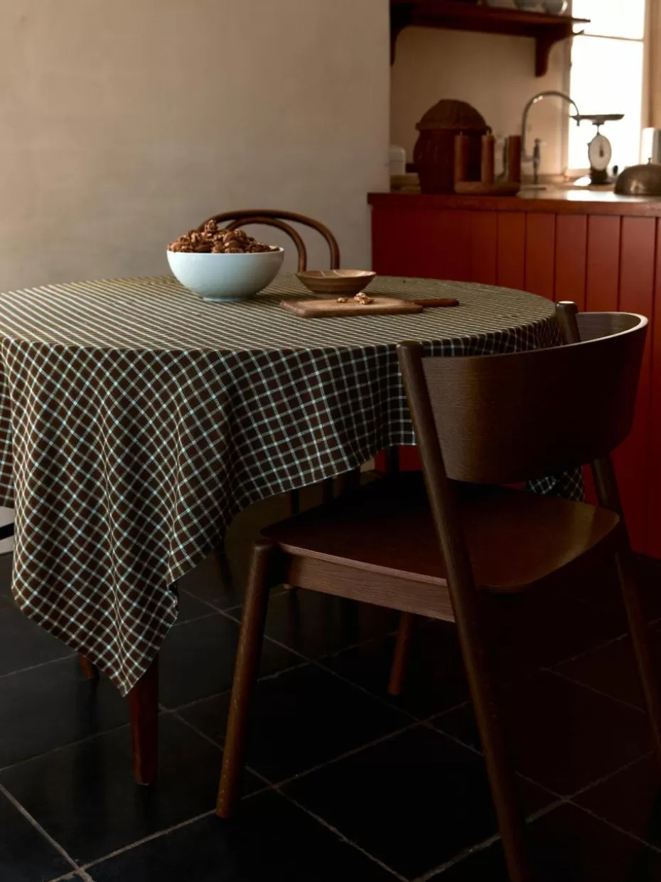 Weihnachtstischwäsche | Nordic Celebrations-Westwing Collection Baumwoll-Tischdecke Ulla Dunkelgrün