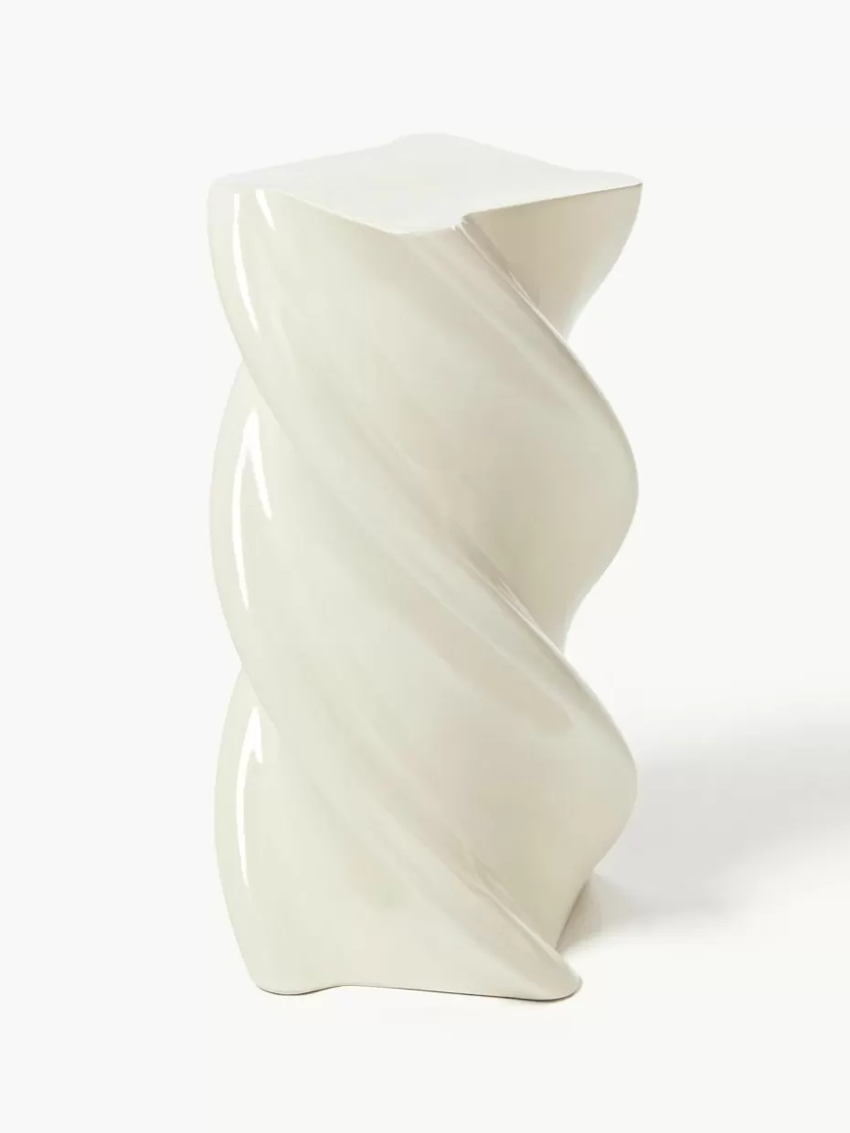 Beistelltische-&k amsterdam Beistelltisch Marshmallow in organischer Form Off White, glänzend