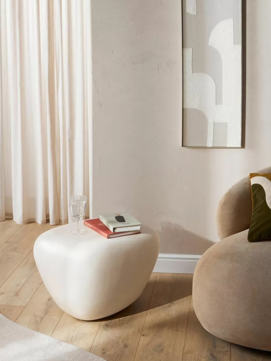 Beistelltische-Westwing Collection Beistelltisch Pietra in organischer Form Beige, matt