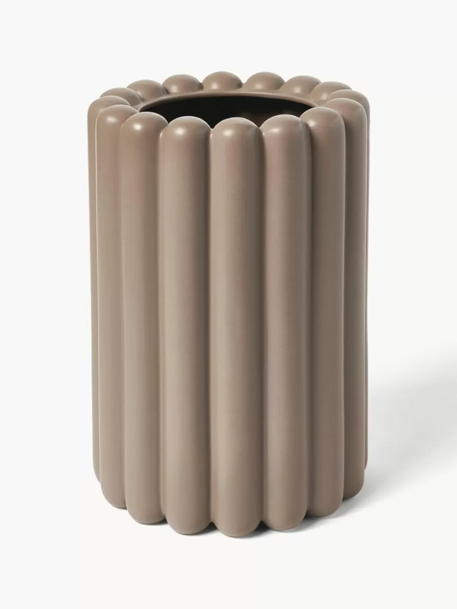 Blumentöpfe-DBKD Übertopf Mist, H 27 cm Taupe, matt