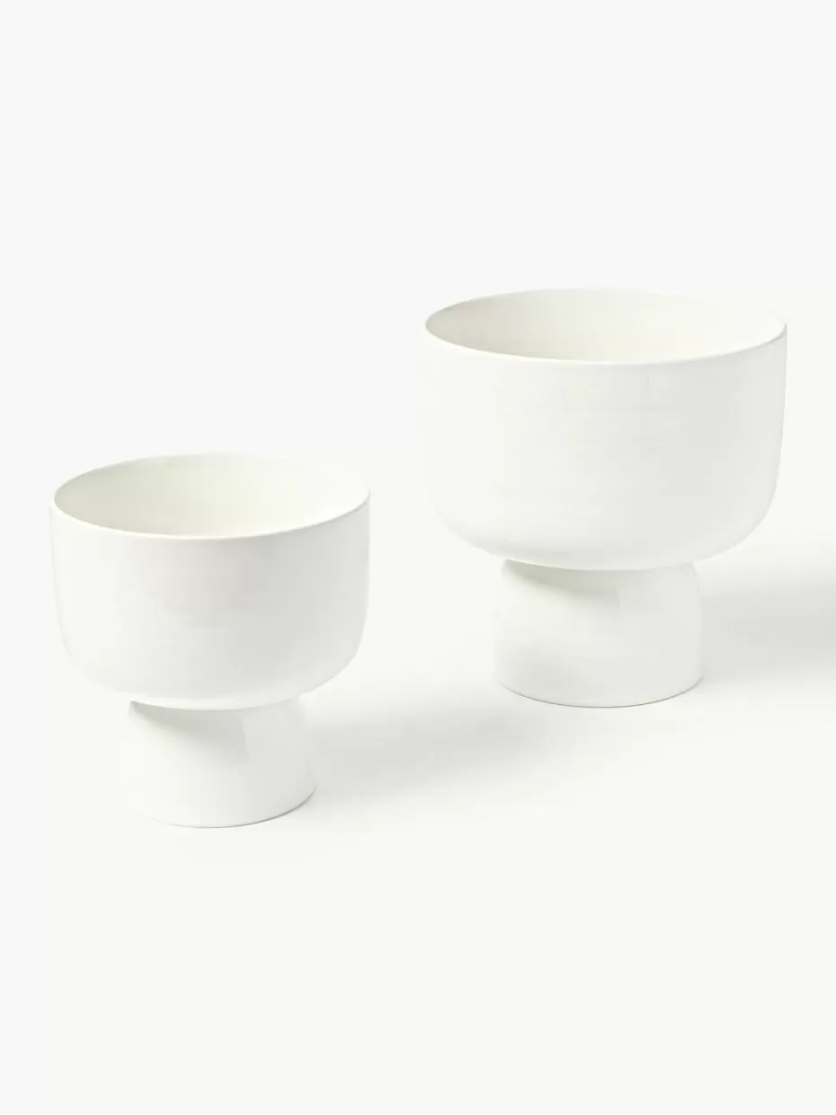 Blumentöpfe-Westwing Collection Übertöpfe Mayson, 2er-Set Weiß, glänzend