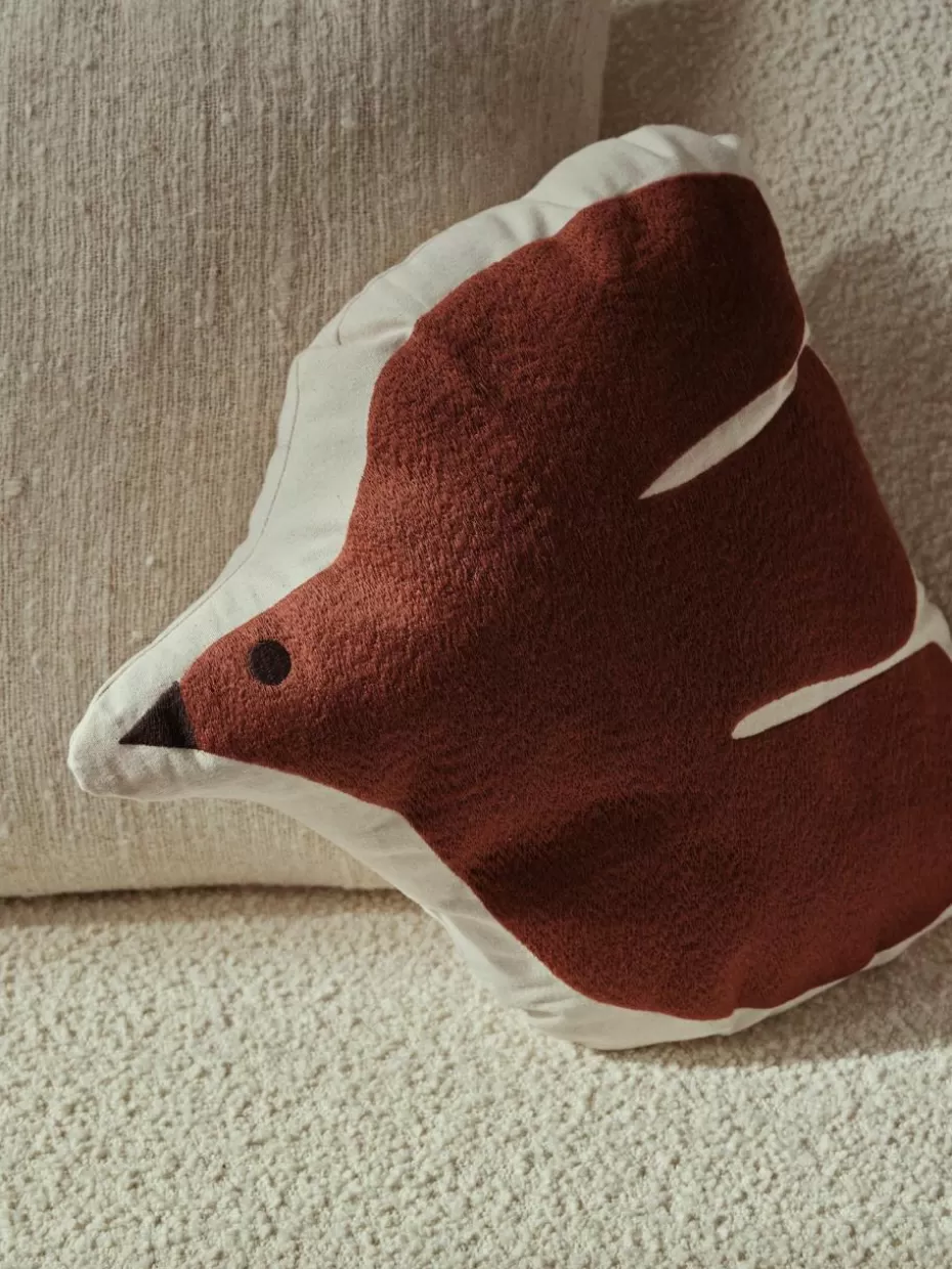 Kissen-ferm LIVING Kids Besticktes Kissen Swif Bird aus Bio-Baumwolle Terrakotta, Off White
