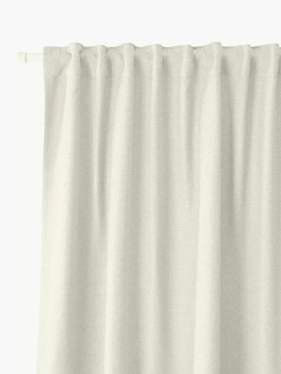 Vorhänge-Westwing Collection Blickdichter Vorhang Jensen mit Multiband, 2 Stück Hellbeige