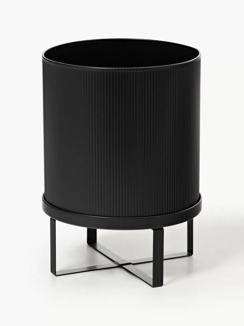 Blumentöpfe-ferm LIVING Blumentopf Bau mit geriffelter Oberfläche, H 38 cm Schwarz