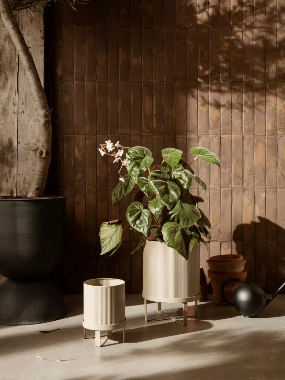 Blumentöpfe-ferm LIVING Blumentopf Bau mit geriffelter Oberfläche, H 38 cm Hellbeige
