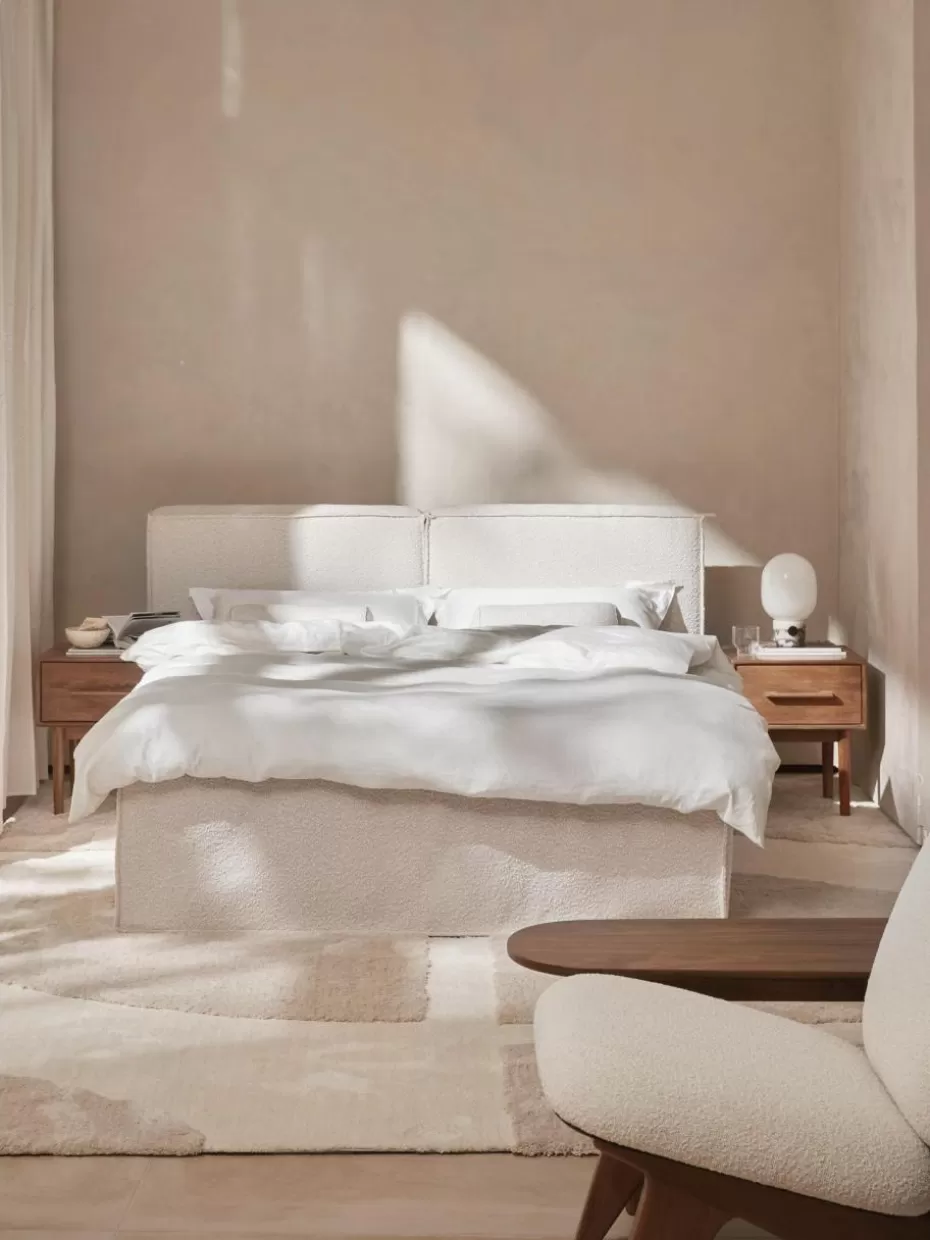 Betten-Westwing Collection Bouclé-Boxspringbett Lennon Bouclé Off White