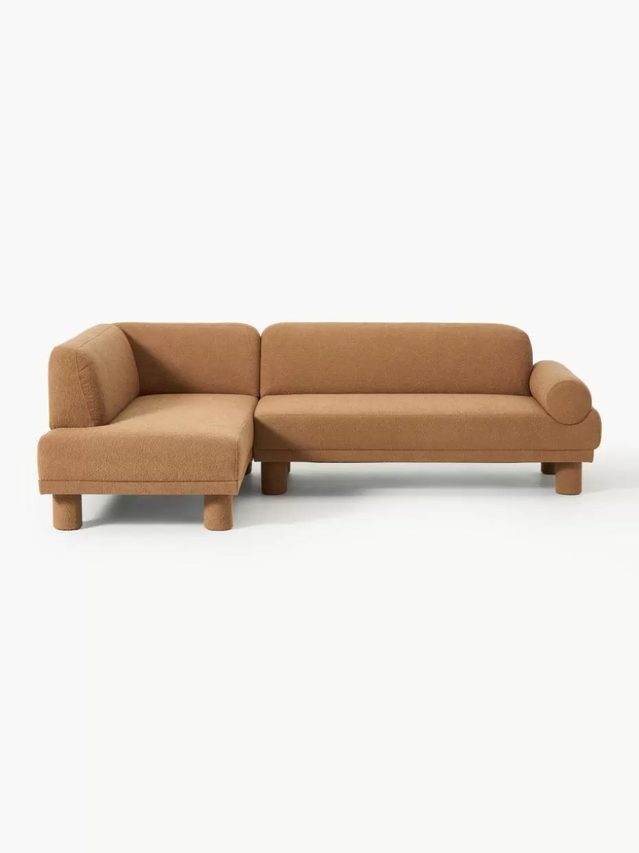 Sofas | Sofaserien-Westwing Collection Bouclé-Ecksofa Lilo Bouclé Hellbraun