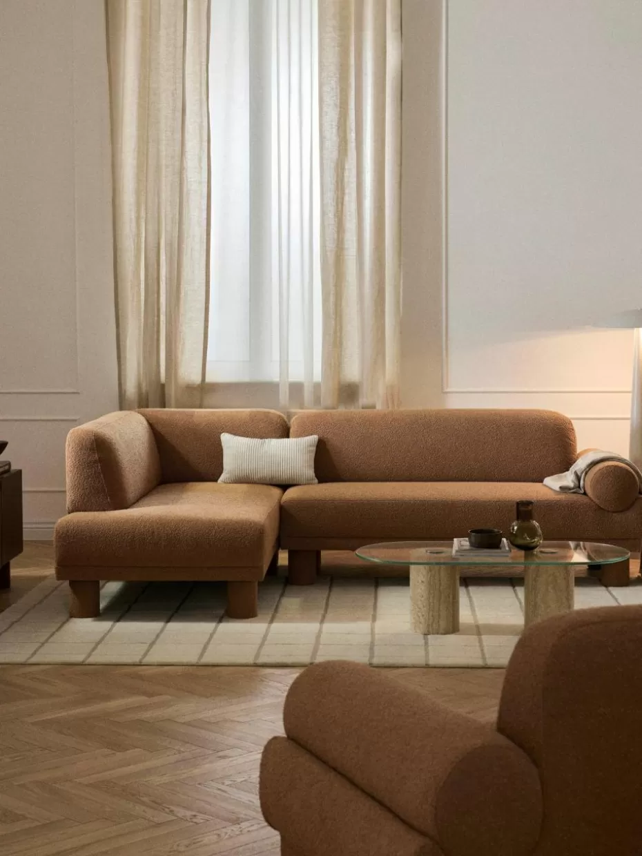 Sofas | Sofaserien-Westwing Collection Bouclé-Ecksofa Lilo Bouclé Hellbraun