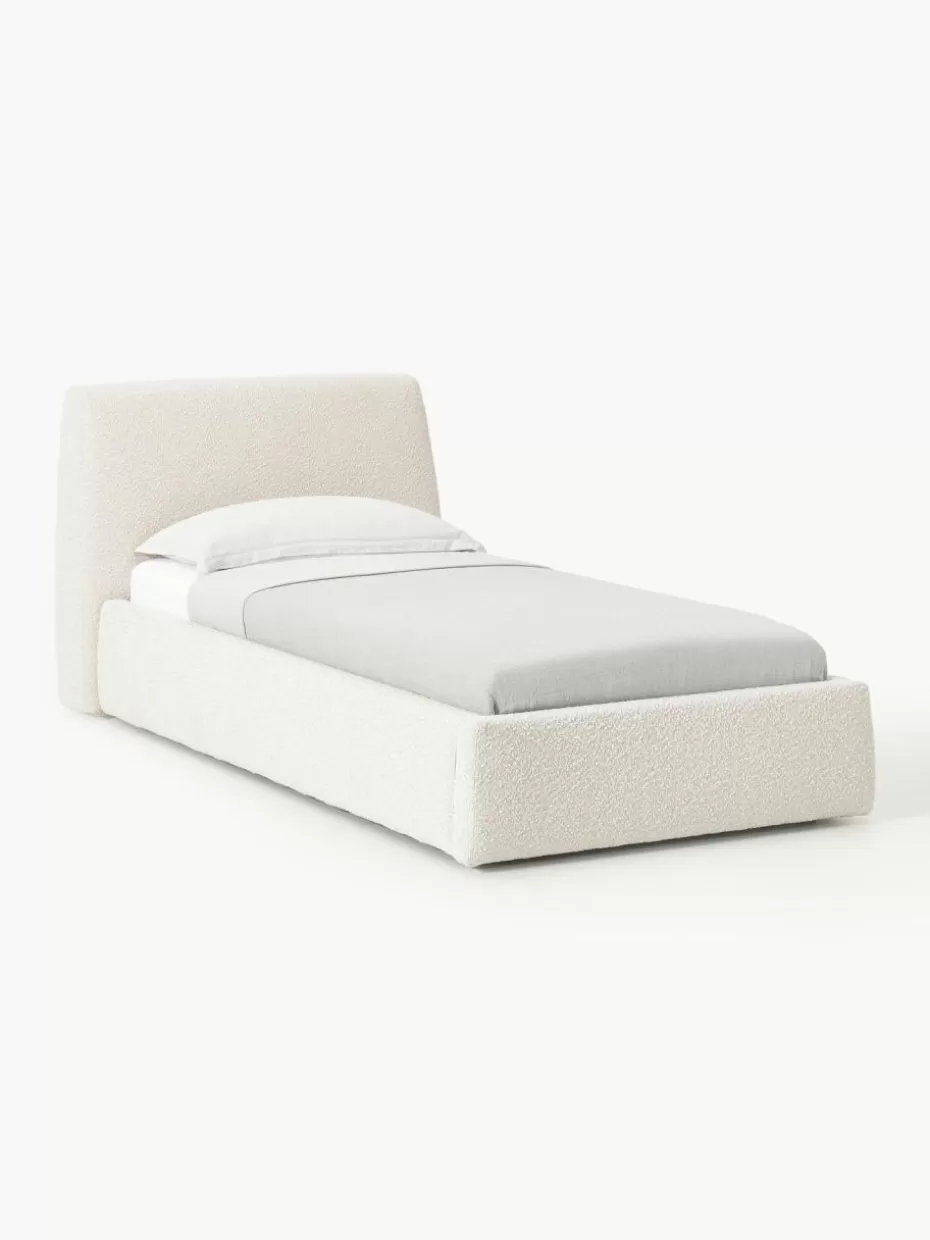 Betten-Westwing Collection Bouclé-Einzelbett Cloud Bouclé Off White