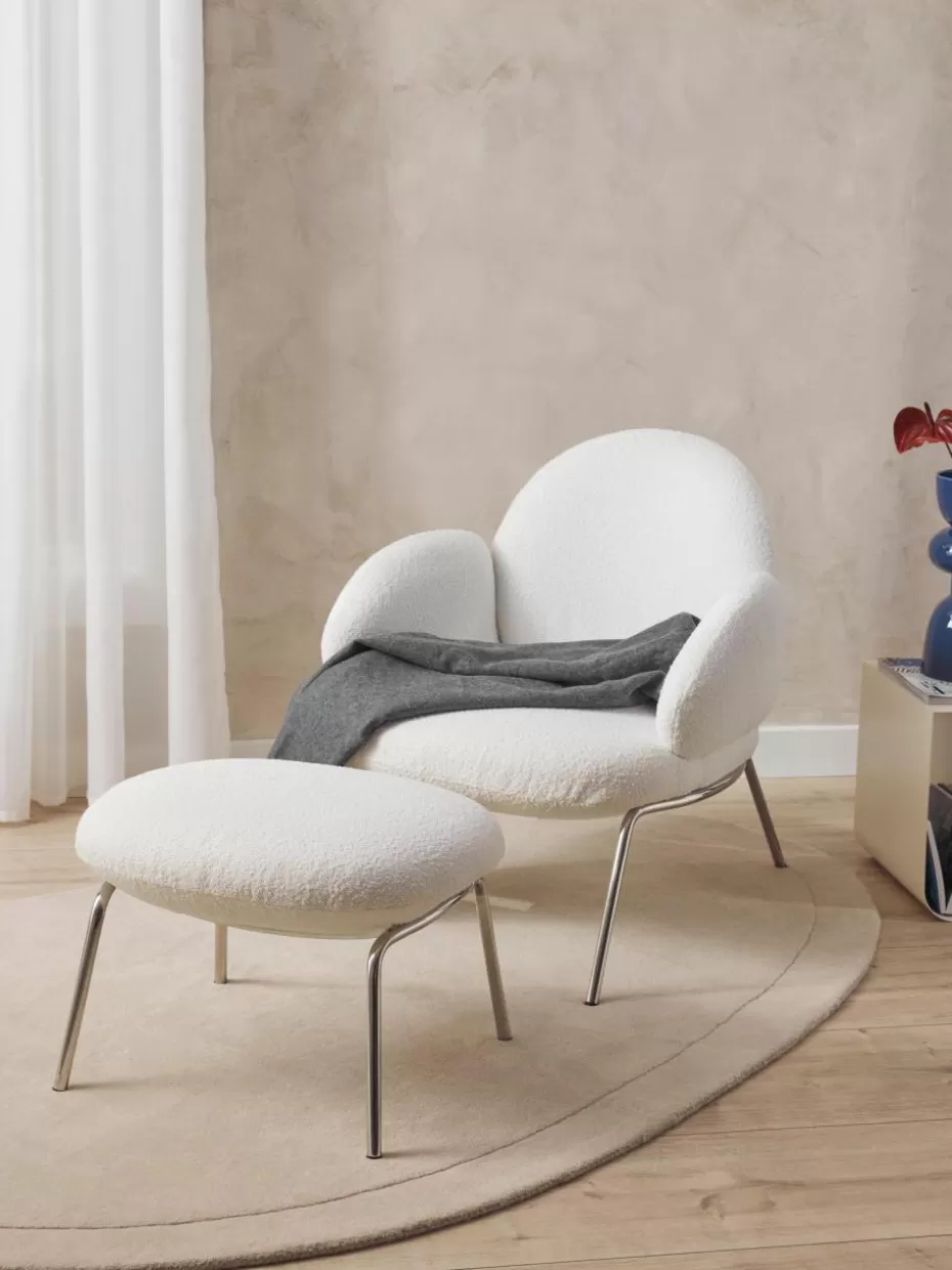 Hocker | Sessel-Westwing Collection Bouclé-Hocker Luan mit Metall-Füßen