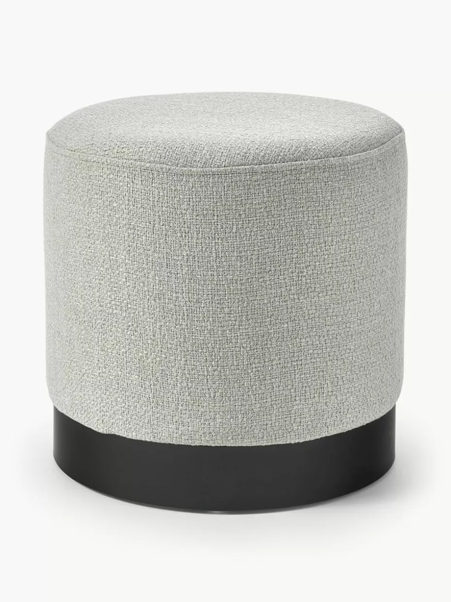 Flur Hocker | Hocker-Westwing Collection Bouclé-Hocker Orchid Bouclé Hellgrau, Schwarz