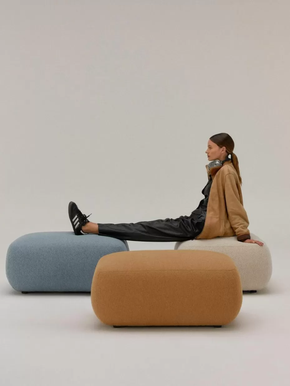 Hocker | Sofaserien-Westwing Collection Bouclé-Hocker Sofia Bouclé Hellbraun