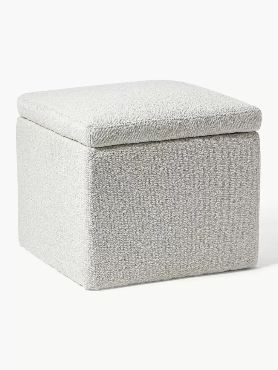 Flur Hocker | Hocker-Westwing Collection Bouclé-Hocker Winou mit Stauraum Bouclé Off White