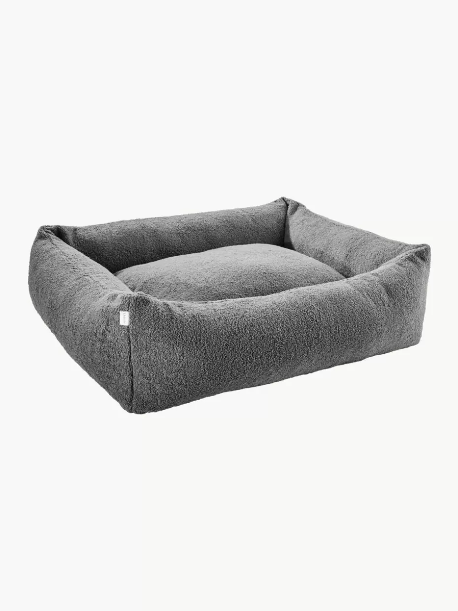 Haustierbedarf-Laboni Bouclé-Hundebett Teddy, in verschiedenen Größen Dunkelgrau