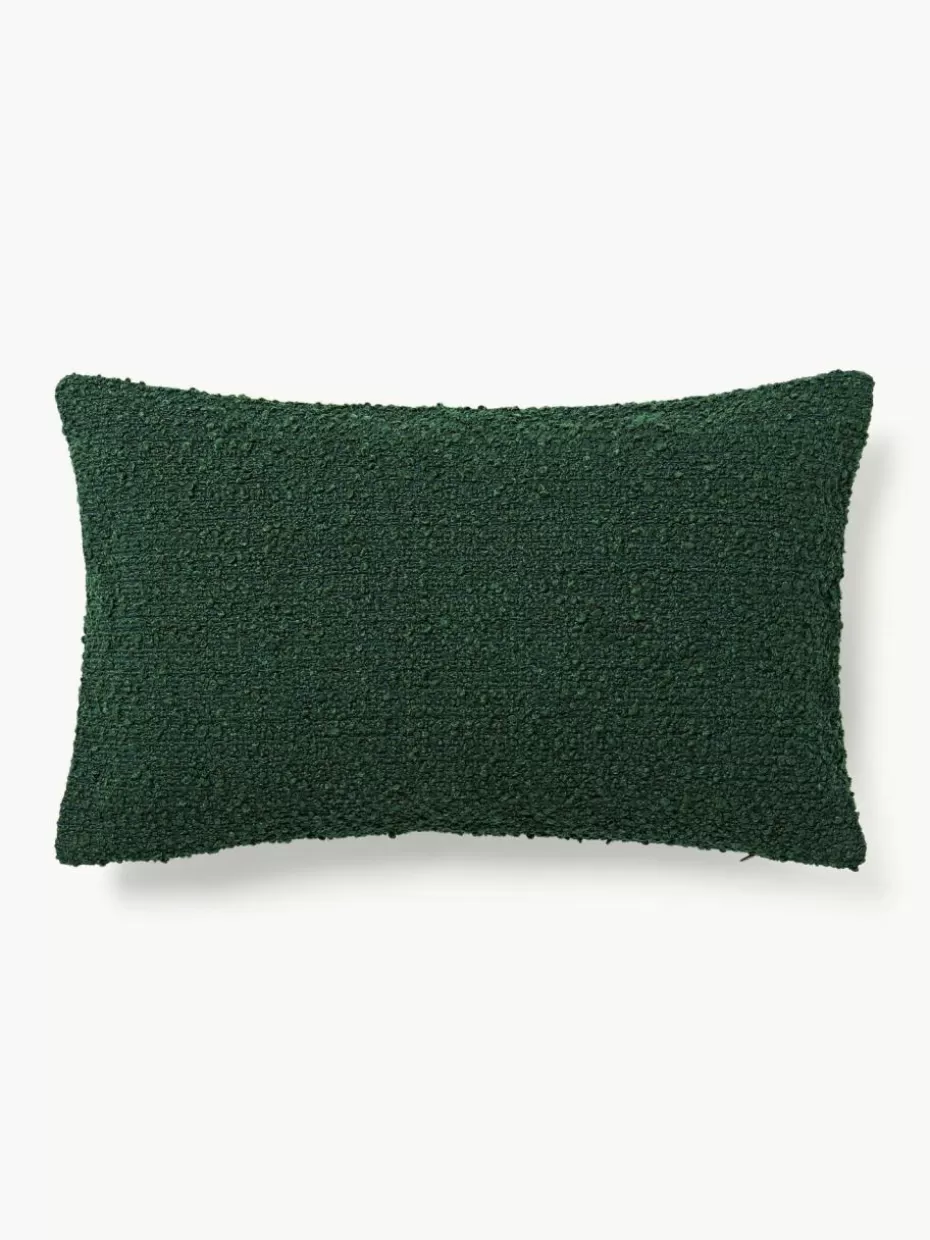 Dekokissen-Westwing Collection Bouclé-Kissenhülle Bellamie Bouclé Dunkelgrün
