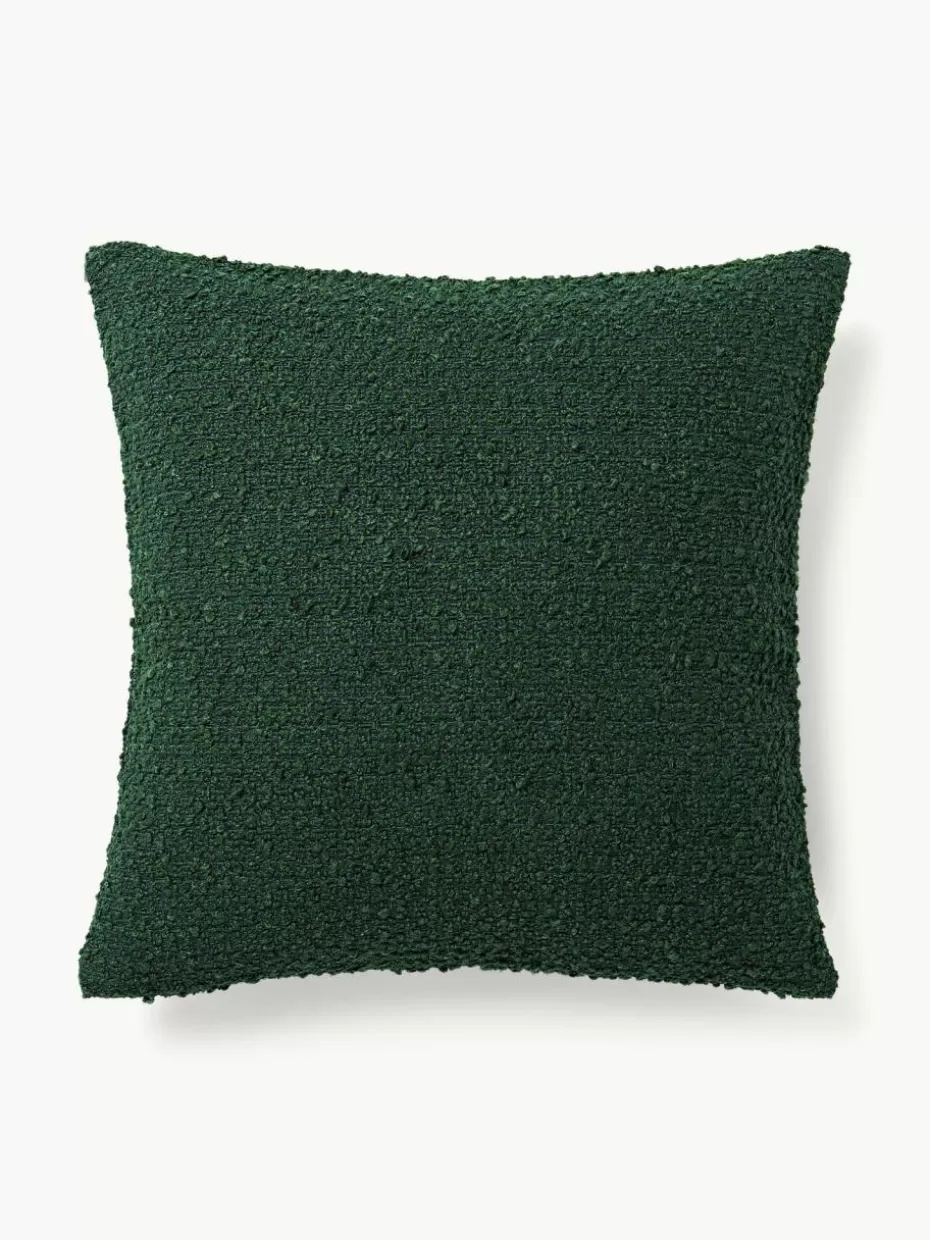 Dekokissen-Westwing Collection Bouclé-Kissenhüllen Bellamie, 2 Stück Bouclé Dunkelgrün