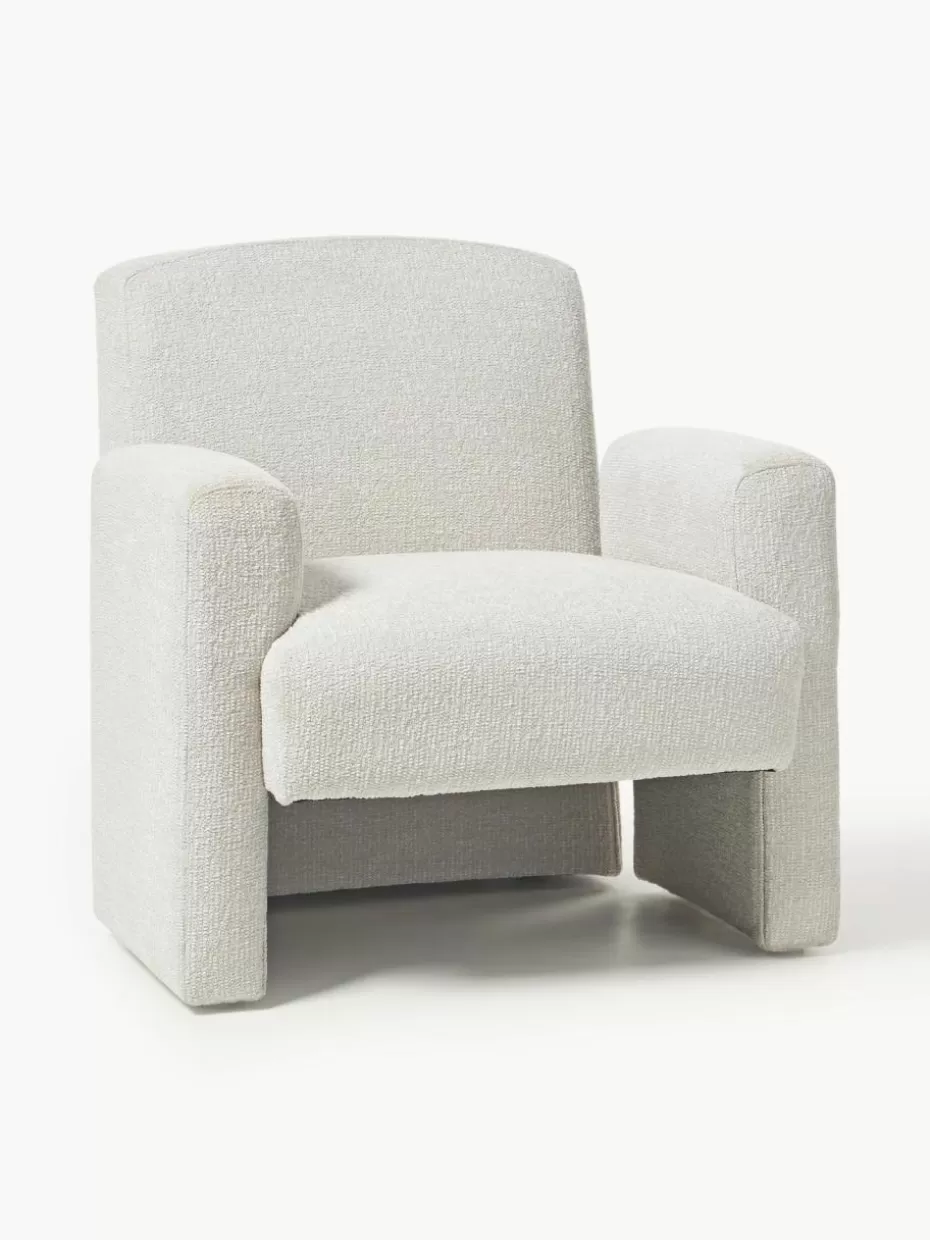 Sessel-Westwing Collection Bouclé-Loungesessel Aven Bouclé Hellgrau