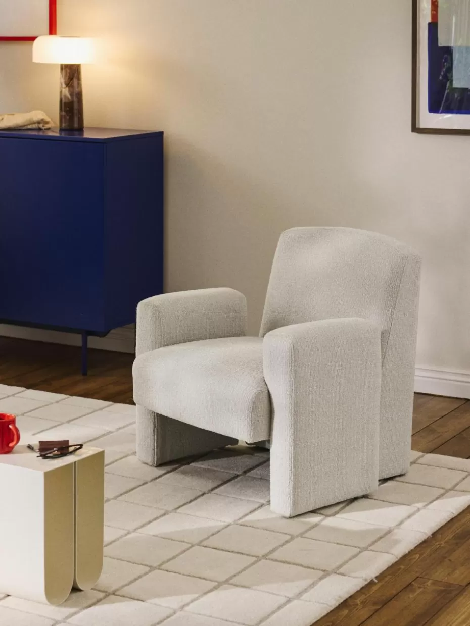 Sessel-Westwing Collection Bouclé-Loungesessel Aven Bouclé Hellgrau