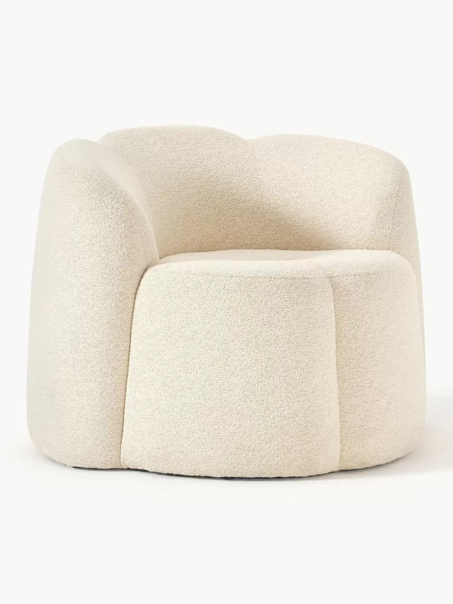 Romantische Details | Sessel-Westwing Collection Bouclé-Loungesessel Fleur Cremeweiß