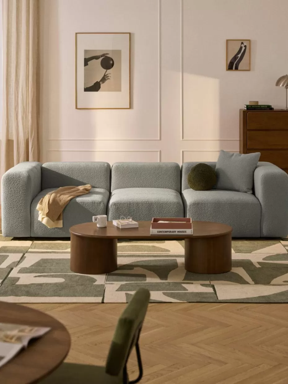 Sofaserien-Westwing Collection Bouclé-Mittelmodul Lena Bouclé Grau