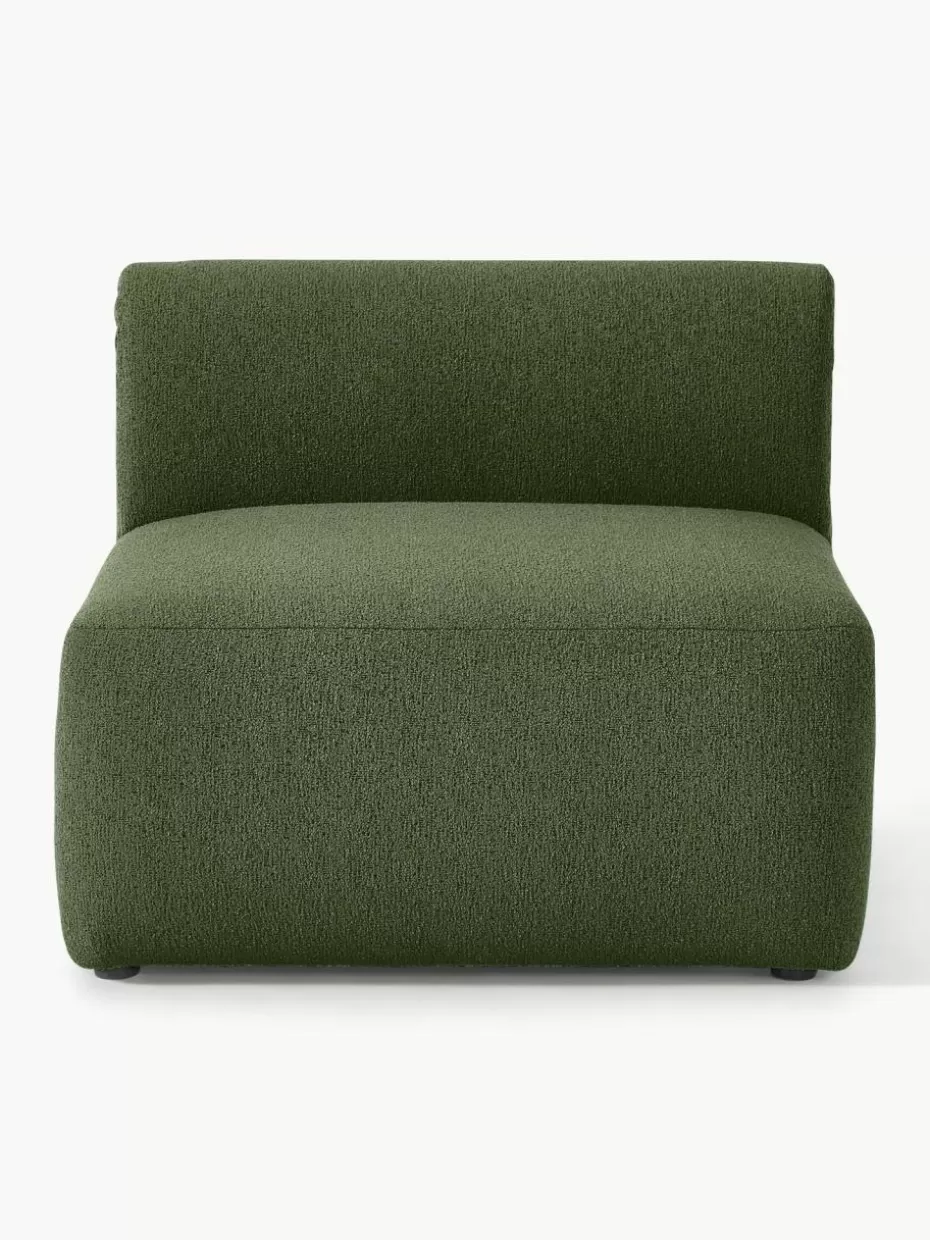 Sofas | Sofaserien-Westwing Collection Bouclé-Mittelmodul Sofia Bouclé Dunkelgrün