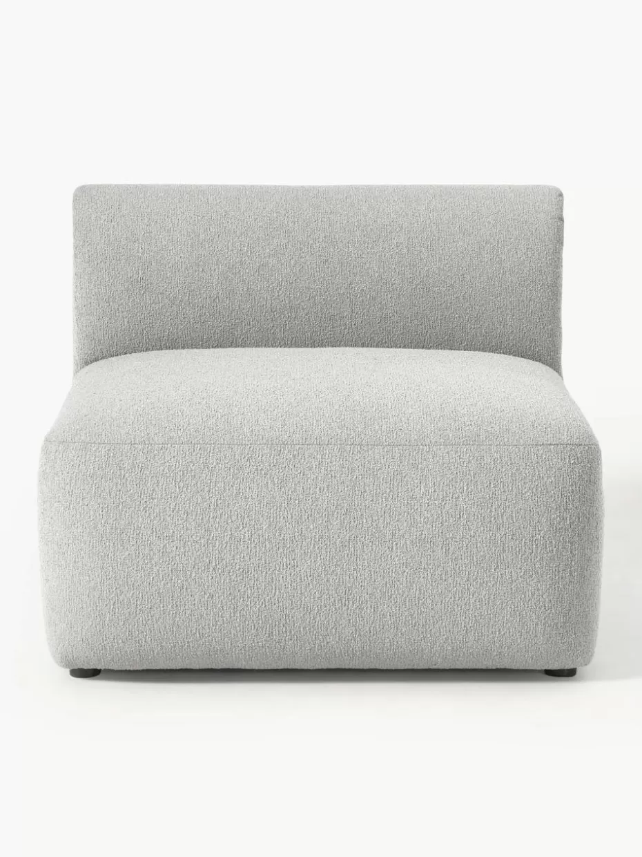 Sofas | Sofaserien-Westwing Collection Bouclé-Mittelmodul Sofia Bouclé Hellgrau