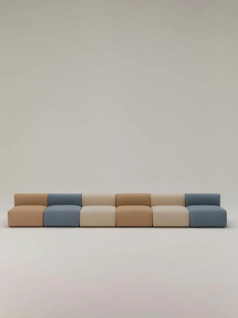 Sofas | Sofaserien-Westwing Collection Bouclé-Mittelmodul Sofia Bouclé Blau