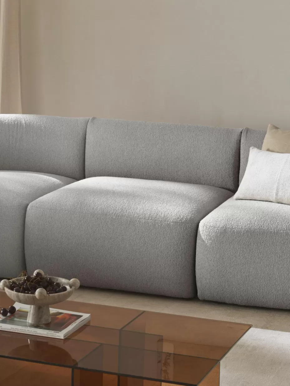 Sofas | Sofaserien-Westwing Collection Bouclé-Mittelmodul Sofia Bouclé Hellgrau