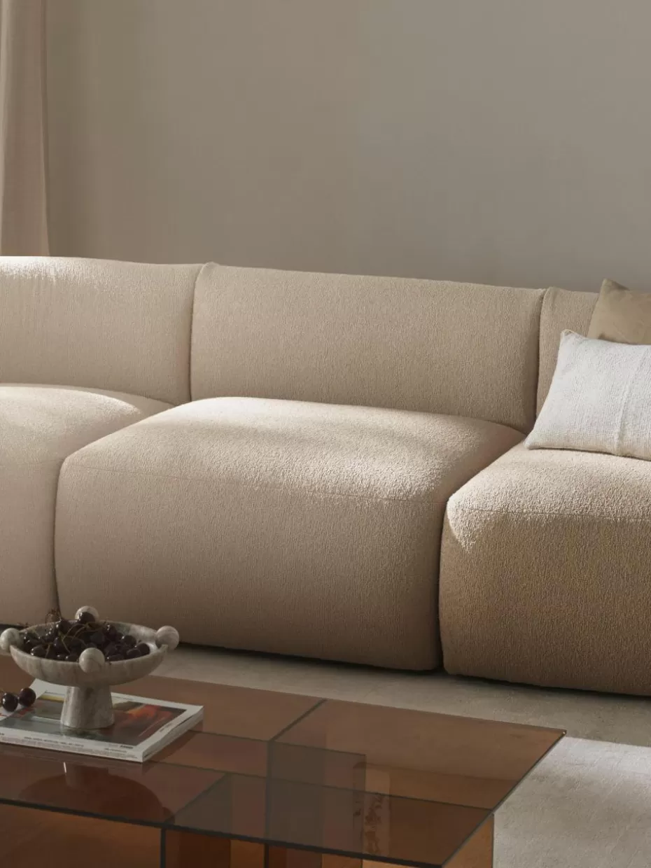 Sofas | Sofaserien-Westwing Collection Bouclé-Mittelmodul Sofia Bouclé Hellbeige