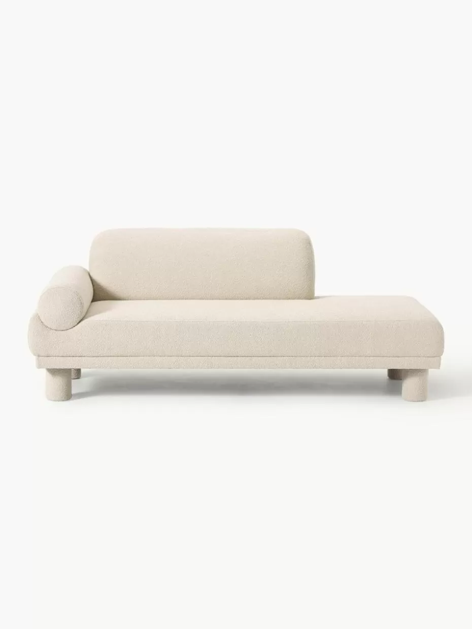 Sofas | Sofaserien-Westwing Collection Bouclé-Ottomane Lilo Bouclé Hellbeige