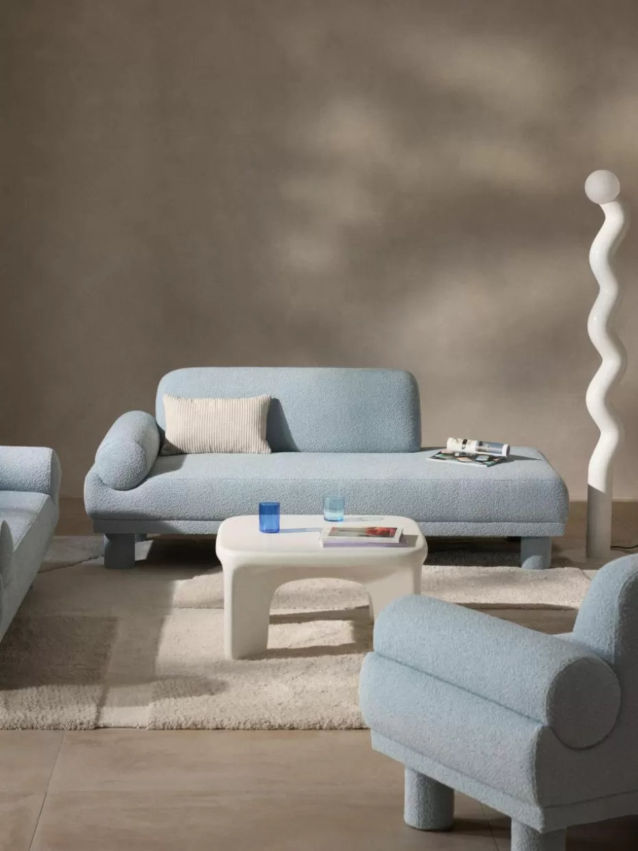 Sofas | Sofaserien-Westwing Collection Bouclé-Ottomane Lilo Bouclé Hellblau