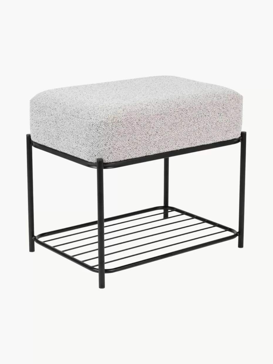 Flur Hocker | Hocker-Westwing Bouclé-Polsterhocker Milou mit Ablagefläche
