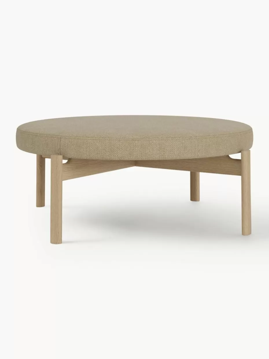 Hocker-Audo Copenhagen Bouclé-Pouf Passage aus Eichenholz Bouclé Beige, Eichenholz