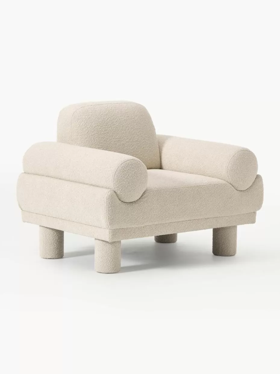 Sessel | Sofaserien-Westwing Collection Bouclé-Sessel Lilo Bouclé Hellbeige