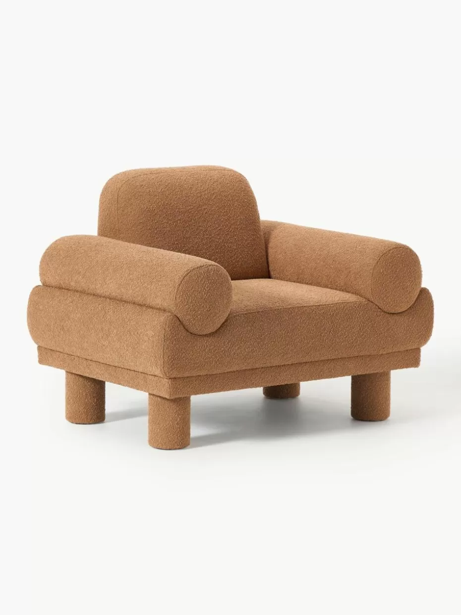 Sessel | Sofaserien-Westwing Collection Bouclé-Sessel Lilo Bouclé Hellbraun