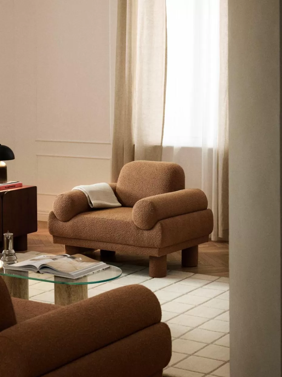 Sessel | Sofaserien-Westwing Collection Bouclé-Sessel Lilo Bouclé Hellbraun