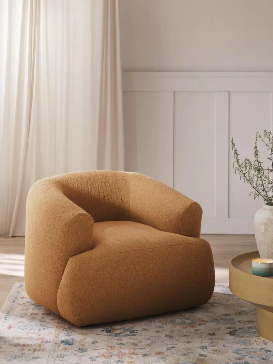 Sessel | Sofaserien-Westwing Collection Bouclé-Sessel Sofia Bouclé Hellbraun