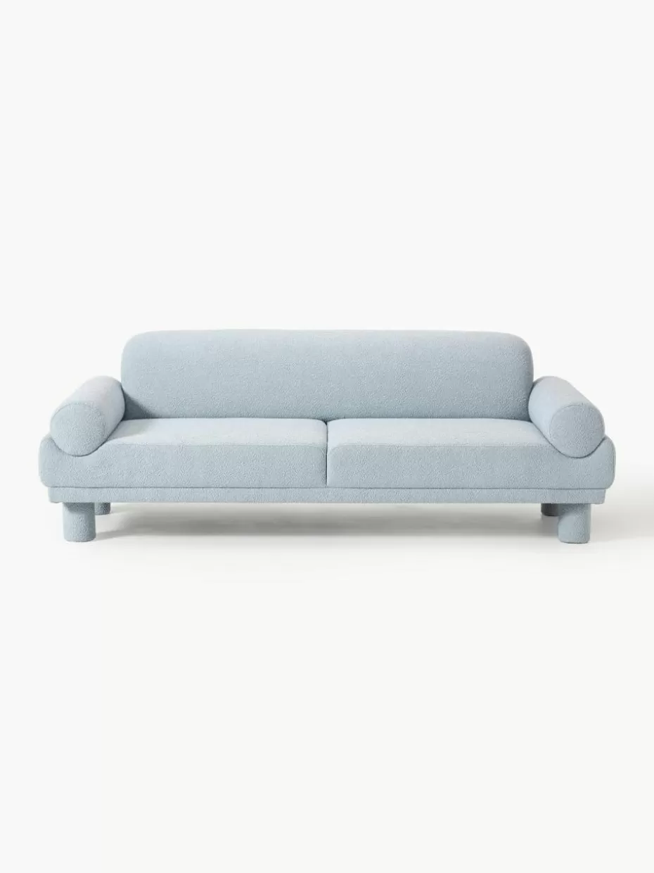 Sofas | Sofaserien-Westwing Collection Bouclé-Sofa Lilo (3-Sitzer) Bouclé Hellblau